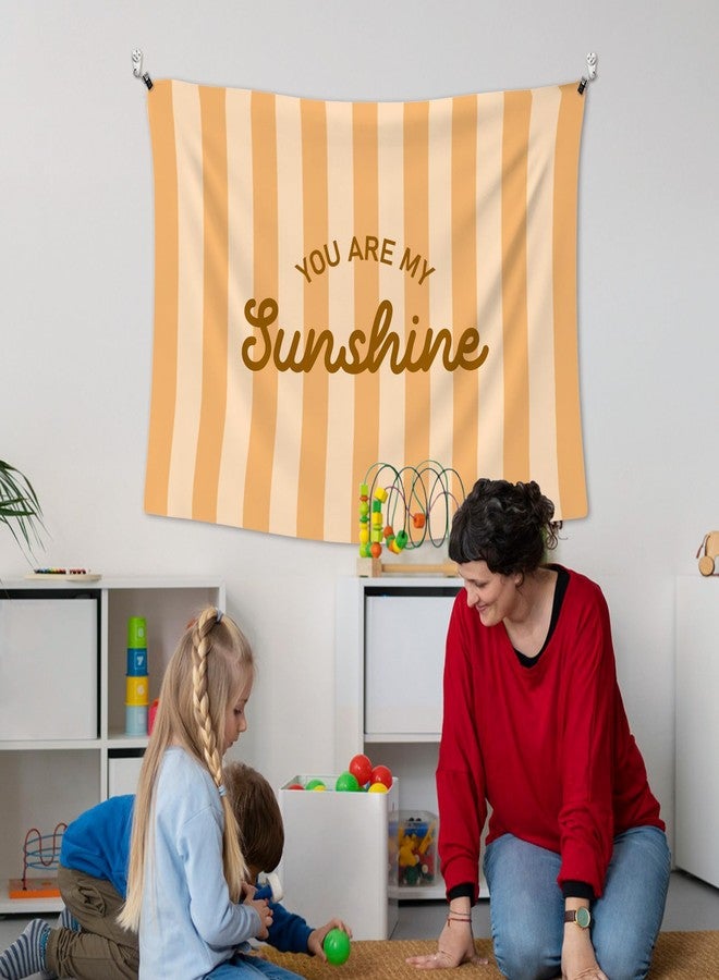 XLDLIOO You Are My Sunshine Kids Classroom Tapestry, Kids Wall Tapestry Hanging for Bedroom, Orange Striped Tapestries Decor Art for Boys Girls Toddler Nursery Room Playroom 40x30in - Image 4